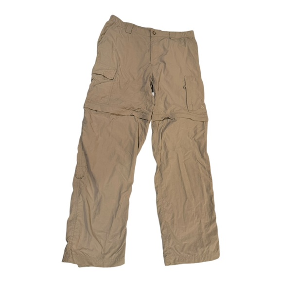 The North Face Tan Convertible Cargo Pants Stow Away Lightweight Outdoor Sz Lg - Picture 1 of 14